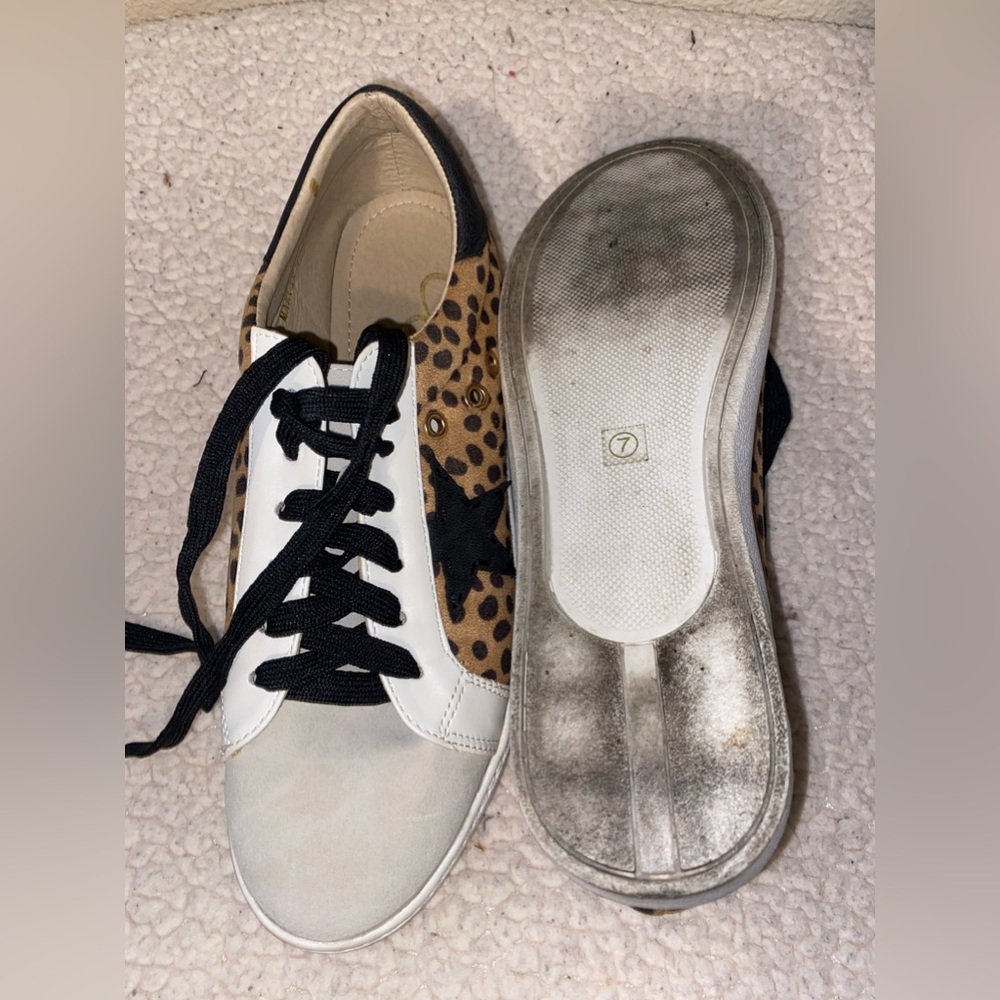 Ccocci Faux Suede Leopard Print Sneakers